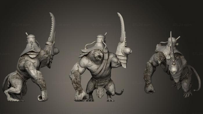 Figurines heroes, monsters and demons (Moulder Rat Ogre3, STKM_1007) 3D models for cnc